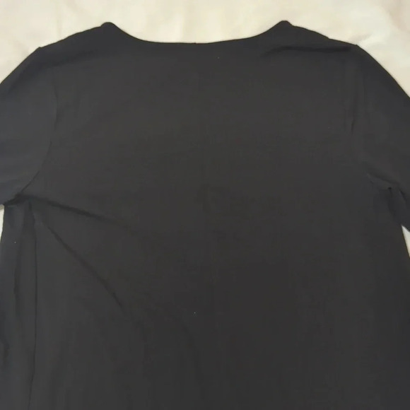 LOFT 3/4 Sleeve V-Neck Swing Dress, Color Black Size XSP - Picture 11 of 14